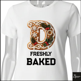 Gingerbread Cookie Jul Första Bokstaven D T Shirt