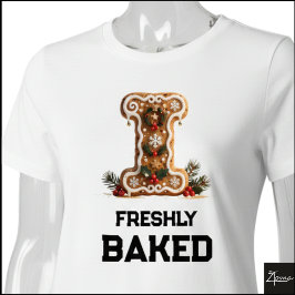 Gingerbread Cookie Jul Första Bokstaven I T Shirt