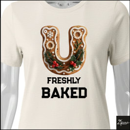 Gingerbread Cookie Jul Första Bokstaven U T Shirt