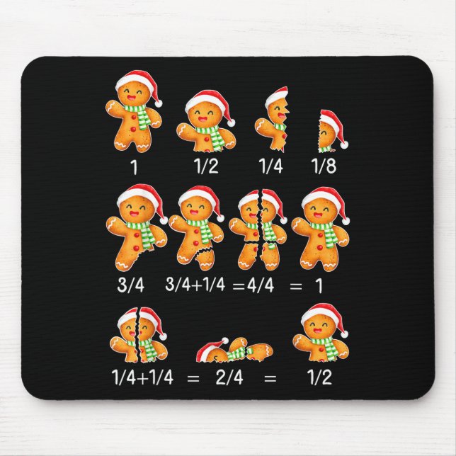 Gingerbread Cookie Santa Hat Fraction Math Teacher Musmatta (Framsidan)