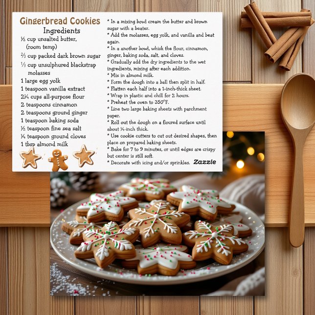Gingerbread Cookies Recipe Card Vykort (Skapare uppladdad)