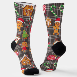 Gingerbread Cookies Socks Christmas Print Socks