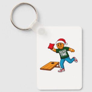 Gingerbread Cornhole Jul Sport Högtid Nyckelring