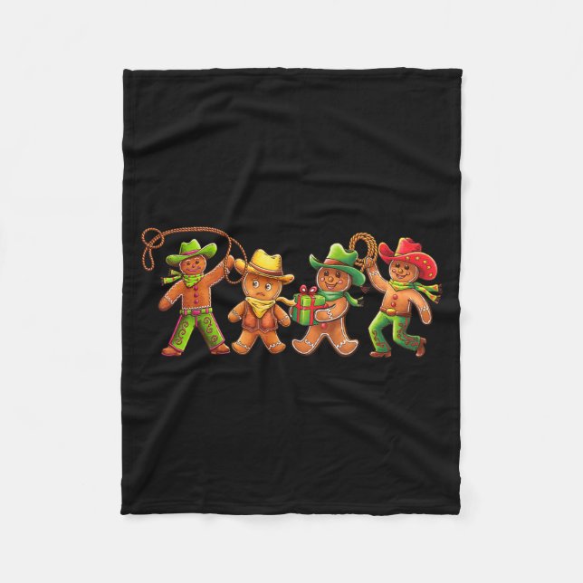 Gingerbread Cowboy Christmas Cookie Baker Western  Fleecefilt (Framsidan)