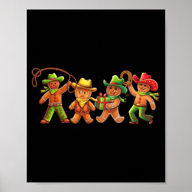 Gingerbread Cowboy Christmas Cookie Baker Western  Poster (Framsidan)