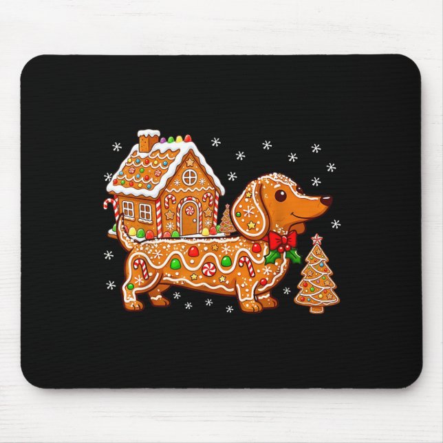 Gingerbread Dachshund Christmas Tree House Cookie  Musmatta (Framsidan)