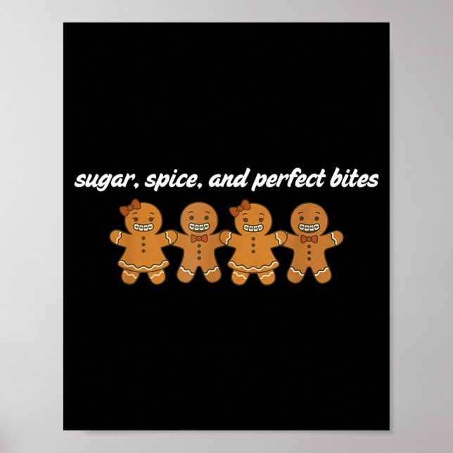 Gingerbread Dental Christmas Ortho Squad Orthodont Poster (Framsidan)
