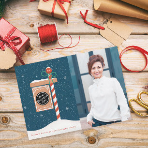 Gingerbread Försäljningsskylt Realtor Foto Julkort