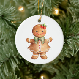 Gingerbread Girl Jul Julgransprydnad Keramik