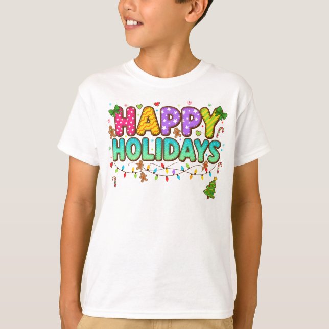 "Gingerbread Glow Holiday T-shirt" T Shirt (Framsida)