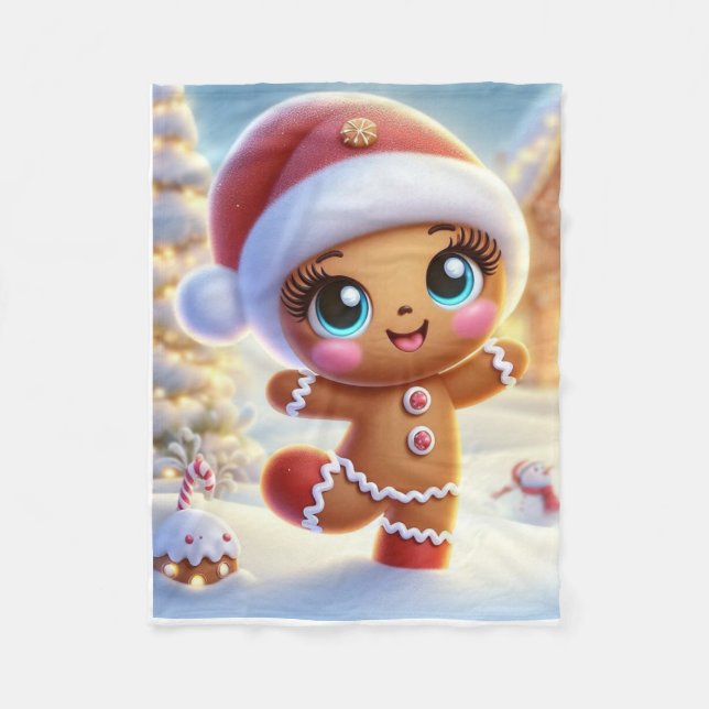 Gingerbread Holiday Joy Fleecefilt (Framsidan)