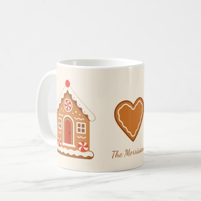 Gingerbread House Anpassat Namn Kaffemugg (Framsida vänster)