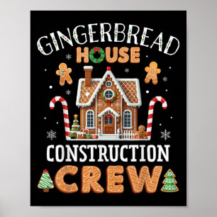Gingerbread House Byggarbetslag Barn Män Kvinnor Poster