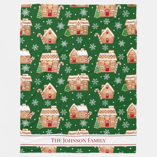 Gingerbread House Christmas Fleecefilt (Framsidan)