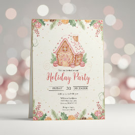 Gingerbread House Christmas Party Invitation Inbjudningar