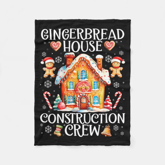Gingerbread House Construction Crew Baking Christm Fleecefilt (Framsidan)