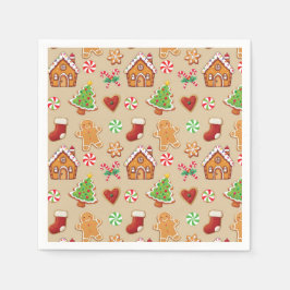 Gingerbread House Cookies Napkins Christmas Napkin Pappersservett