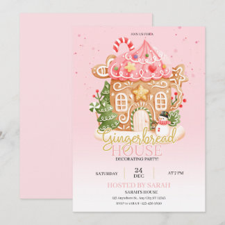Gingerbread House Decorating Party Invitation  Inbjudningar