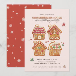 Gingerbread House Dekoration Julfest Inbjudningar