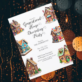 Gingerbread House Dekoration Julfest Inbjudningar