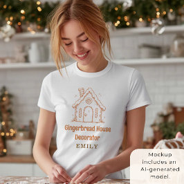 Gingerbread House Dekoratör Namn Jul T Shirt
