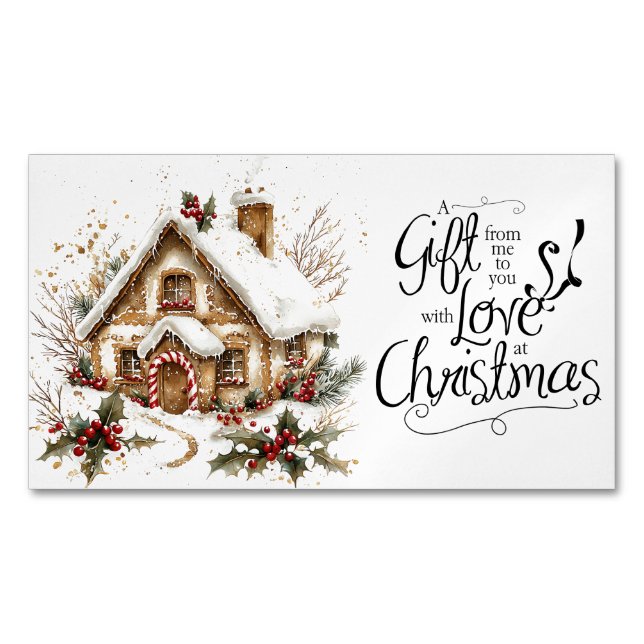 Gingerbread House Gift to You Magnetiska Visitkort (Framsida)