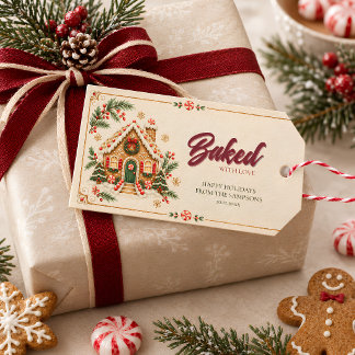 Gingerbread House Julklappsetiketter Presentetikett