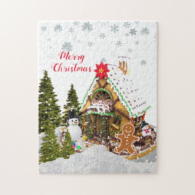 Gingerbread House Julpussel Pussel (Vertikal)