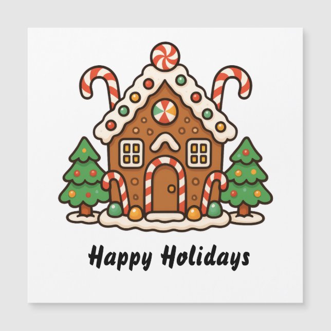 Gingerbread House Magnetic Card (Framsida)