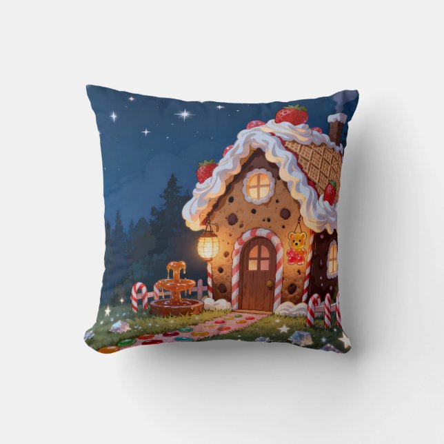 Gingerbread House Natt Kudd Kudde (Framsida)