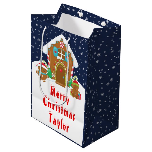 Gingerbread House Navy and Red Merry Christmas (Framsidan Vinklad)