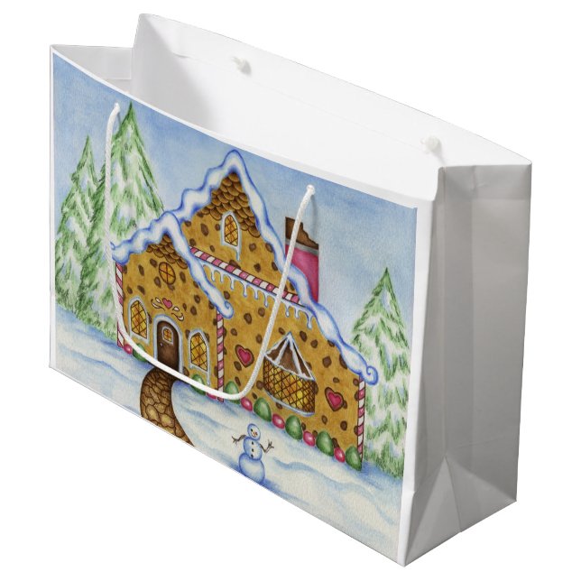 Gingerbread House presentpåse (Framsidan Vinklad)