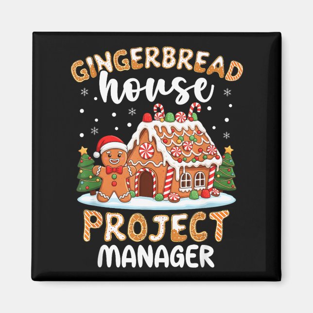 Gingerbread House Project Manager Christmas Cookie Magnet (Framsidan)