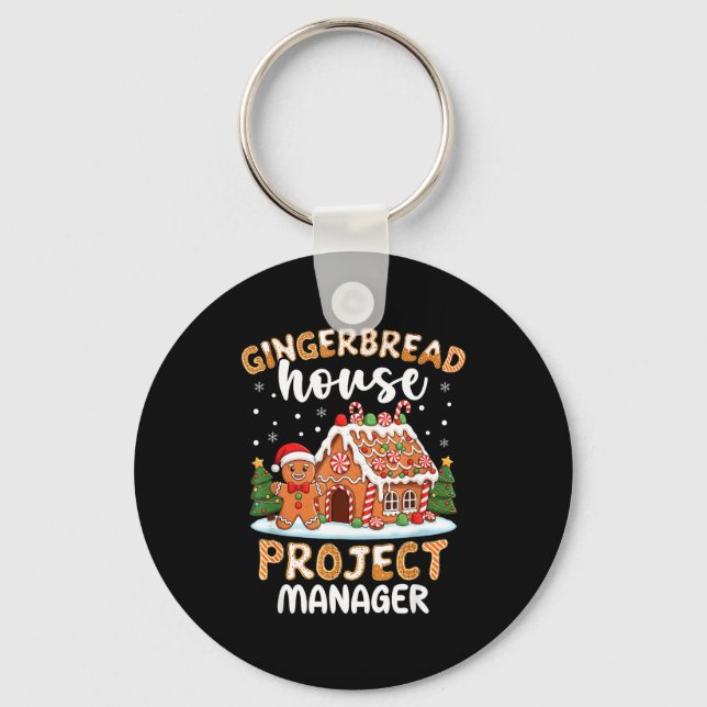 Gingerbread House Project Manager Christmas Cookie Nyckelring (Framsida)