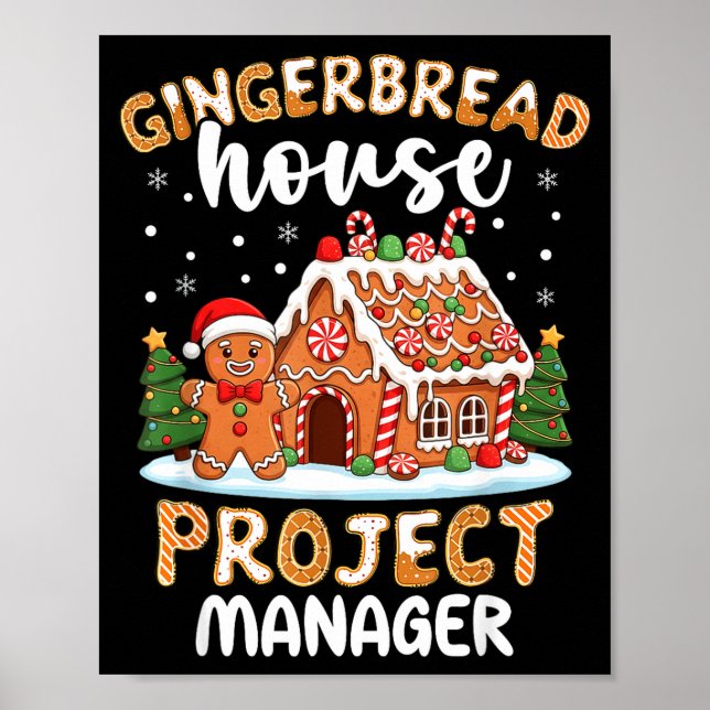 Gingerbread House Project Manager Christmas Cookie Poster (Framsidan)