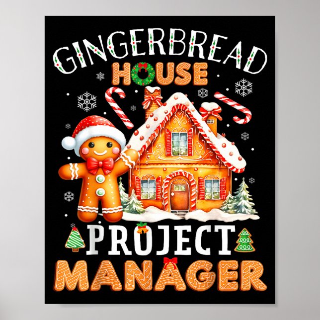 Gingerbread House Project Manager Decorating Bakin Poster (Framsidan)
