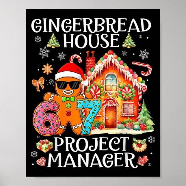 Gingerbread House Project Manager Decorating Bakin Poster (Framsidan)