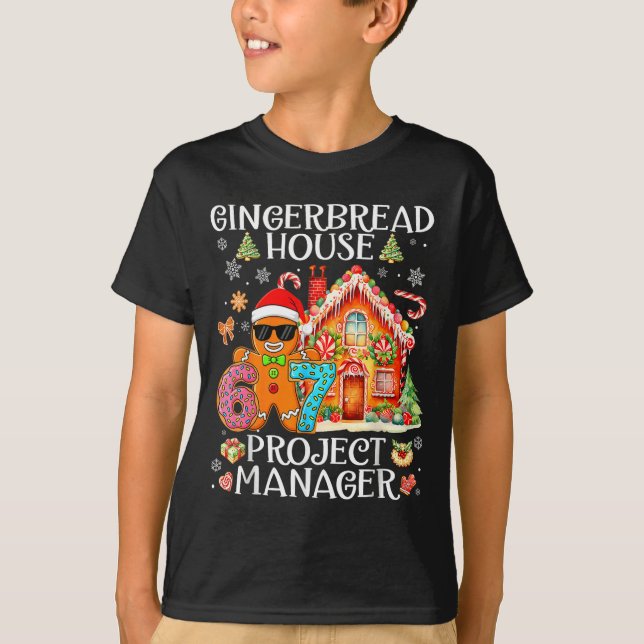 Gingerbread House Project Manager Decorating Bakin T Shirt (Framsida)