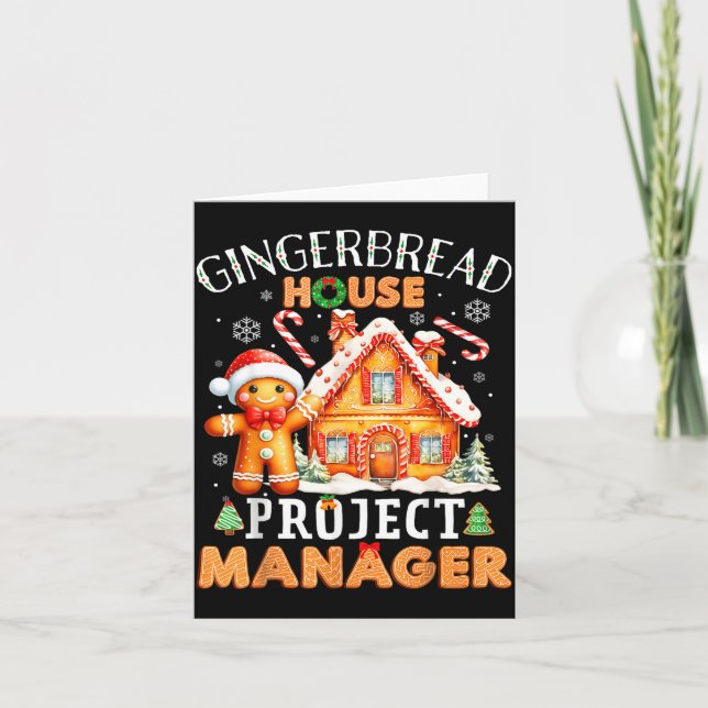 Gingerbread House Projektledare Dekorering Bakning Kort (Framsida)