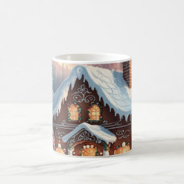 Gingerbread House Snöig julscen  Kaffemugg