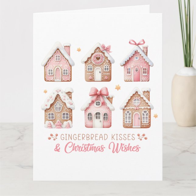 Gingerbread Houses Christmas Greeting Card Kort (Framsida)