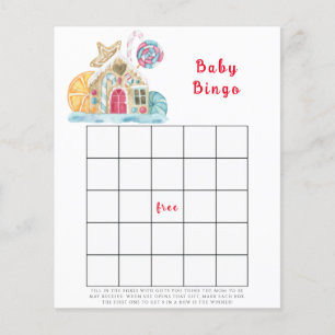 Gingerbread hus Baby shower bingo spel