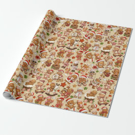 Gingerbread Joy Christmas Wrapping Paper Presentpapper
