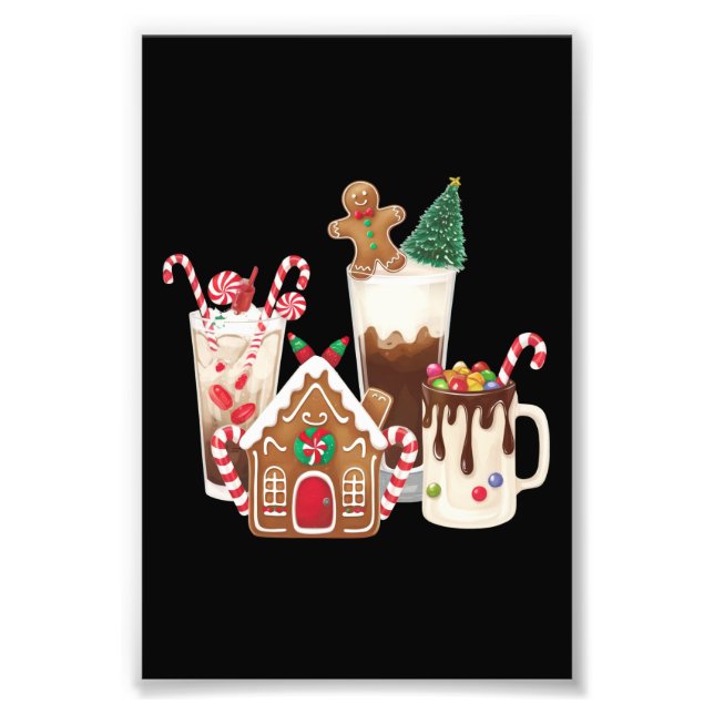 Gingerbread jul kaffe älskare present jul  fototryck (Framsidan)