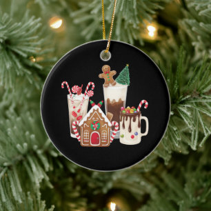Gingerbread jul kaffe älskare present jul  julgransprydnad keramik