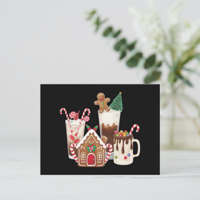 Gingerbread jul kaffegåva älskare Xmas  Helg Vykort (Stående Fram)