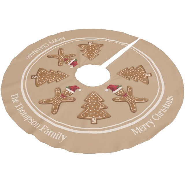 Gingerbread julgodisformer med text julgransmatta borstad polyester (Vinklad)