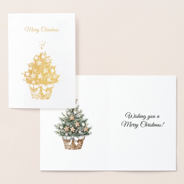 Gingerbread julgran folierat kort (Display)