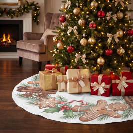 Gingerbread Julgran Skjul Juldekoration Julgransmatta Borstad Polyester