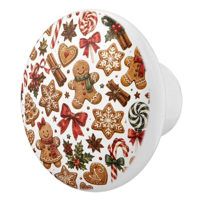 Gingerbread julmönster med sockertoppar knopp (Höger)